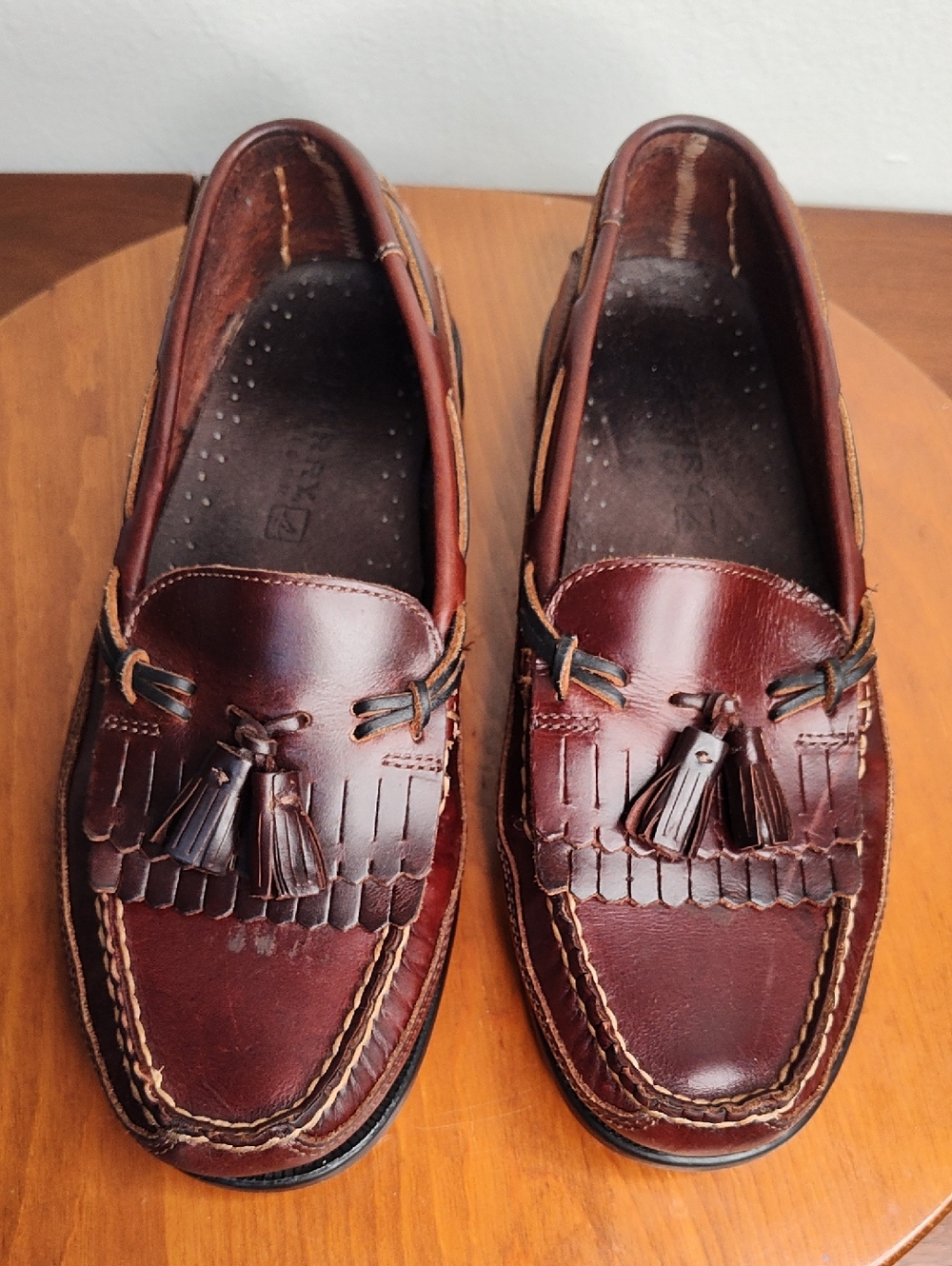 Sperry Men's  9.5 Wide Tassel Top Sided  Loafers Leather Uppers READ